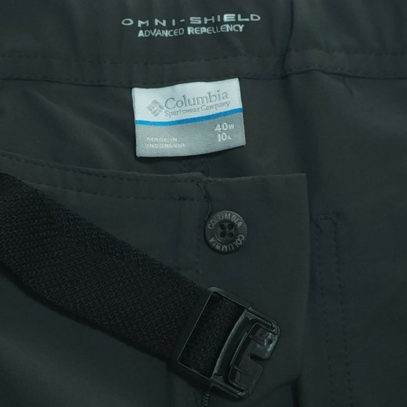 Lot 2 Columbia Omni-Shield Cargo Shorts Mens 40x10 Gray Black Nylon Blend Belted - Picture 7 of 12